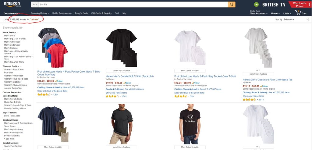 Amazon t shirt display