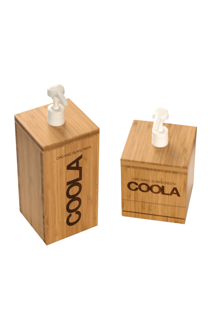 COOLA Lotion Pump Covers Beuaty Products POP RETAIL Display - Bamboo eco friendly